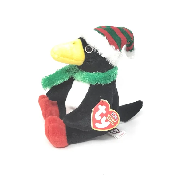 Ty Beanie Babies Toboggan the Penguin Christmas Plush 2003
