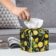thumbnail image 6 of Tissue Lemon Fruits Flowers Leaves Box Cover Holder, Square by Xecao - Leather Decorative Organizer for Tabletop, Bathroom, Car, Office, 6 of 8