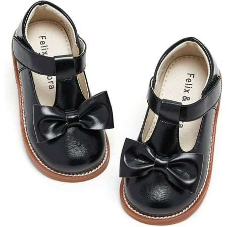 

QWZNDZGR Toddler Little Girl Mary Jane Dress Shoes - Ballet Flats for Girl Party School Shoes