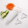 thumbnail image 5 of Pelador de papas eléctrico, juego 3 en 1 de pelador de frutas y verduras eléctrico de mano, utensilios de cocina recargables por USB para manzanas, papas, zanahorias,, 5 of 5