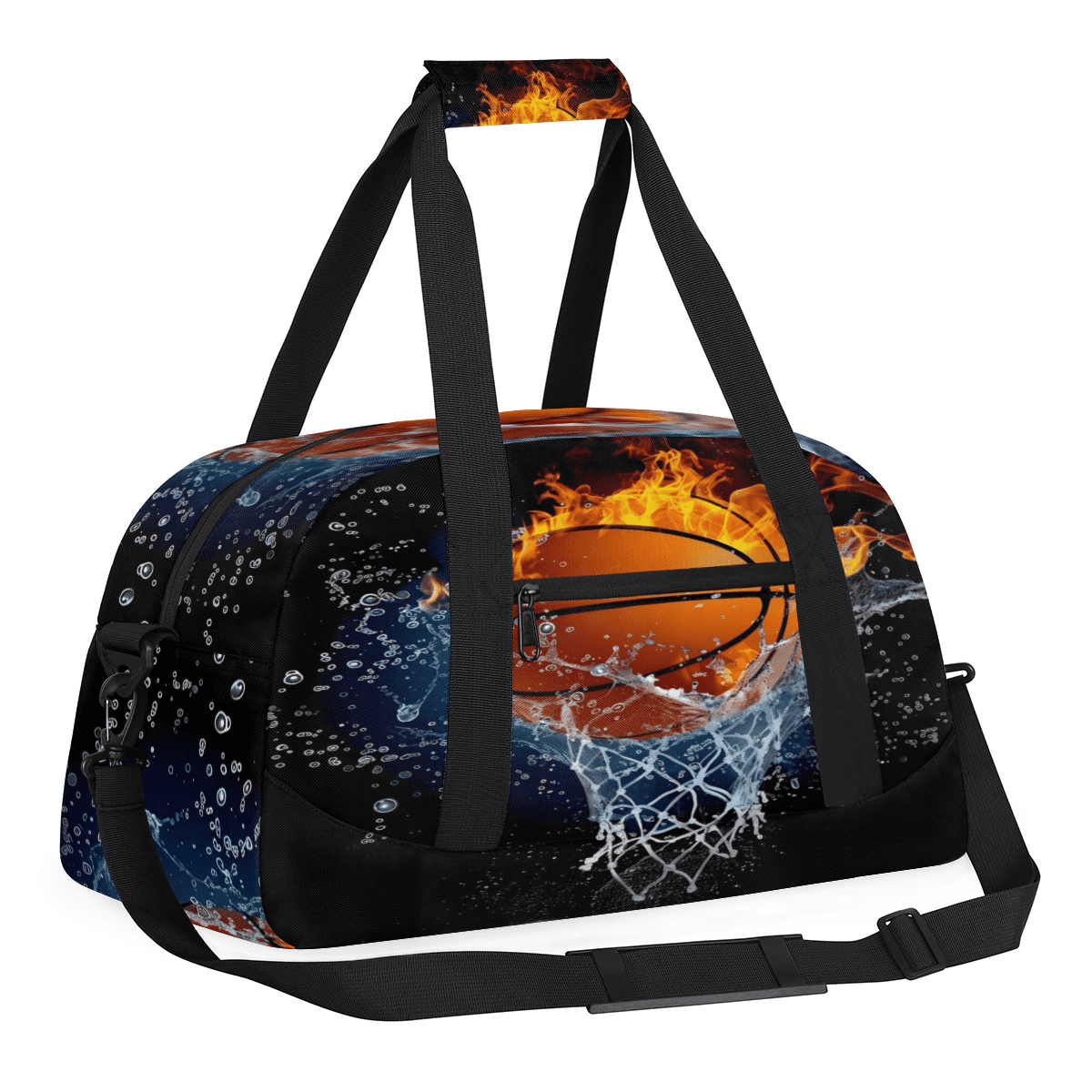 Herdesigns Basketball Sports Duffle Bag for Women & Men, Gym Bag Dance Bag Overnight Bag Carry On Weekender Travel Bag