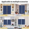 thumbnail image 6 of Navy Blue Striped Kitchen Curtains 63 Inch Length, Modern Abstract Art Geometric Stripes Grommet Top Bedroom Living Room Curtains, Light Filtering Cafe Curtain Drapes 2 Panels Set 84''x63'', 6 of 9