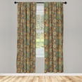 thumbnail image 5 of Ambesonne Moroccan Window Curtains, Eastern Old Folkloric, Each 28" W x 84" L, Turquoise Orange, 5 of 5
