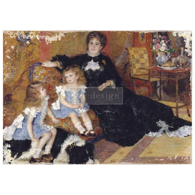 Rediseño de papel de arroz para decoupage A1 (papel de seda de morera) - Momento familiar 23.4""x33.1"" 655350653750