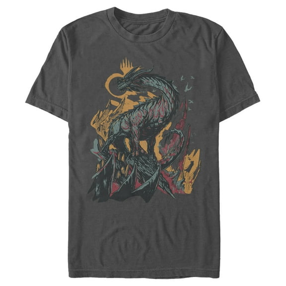 Men's Magic: The Gathering Ikoria Flamed Beast  Graphic Tee Charcoal 2X Large