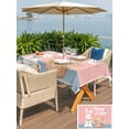 thumbnail image 4 of Happy Easter Outdoor Tablecloth - 60x84 Inch Rectangle Dining Table Cover, Cute Bunny Colorful Eggs Spring Flowers Pink Blue Waterproof Outdoor Table Cloth with Umbrella Hole & Zipper for Patio, 4 of 7