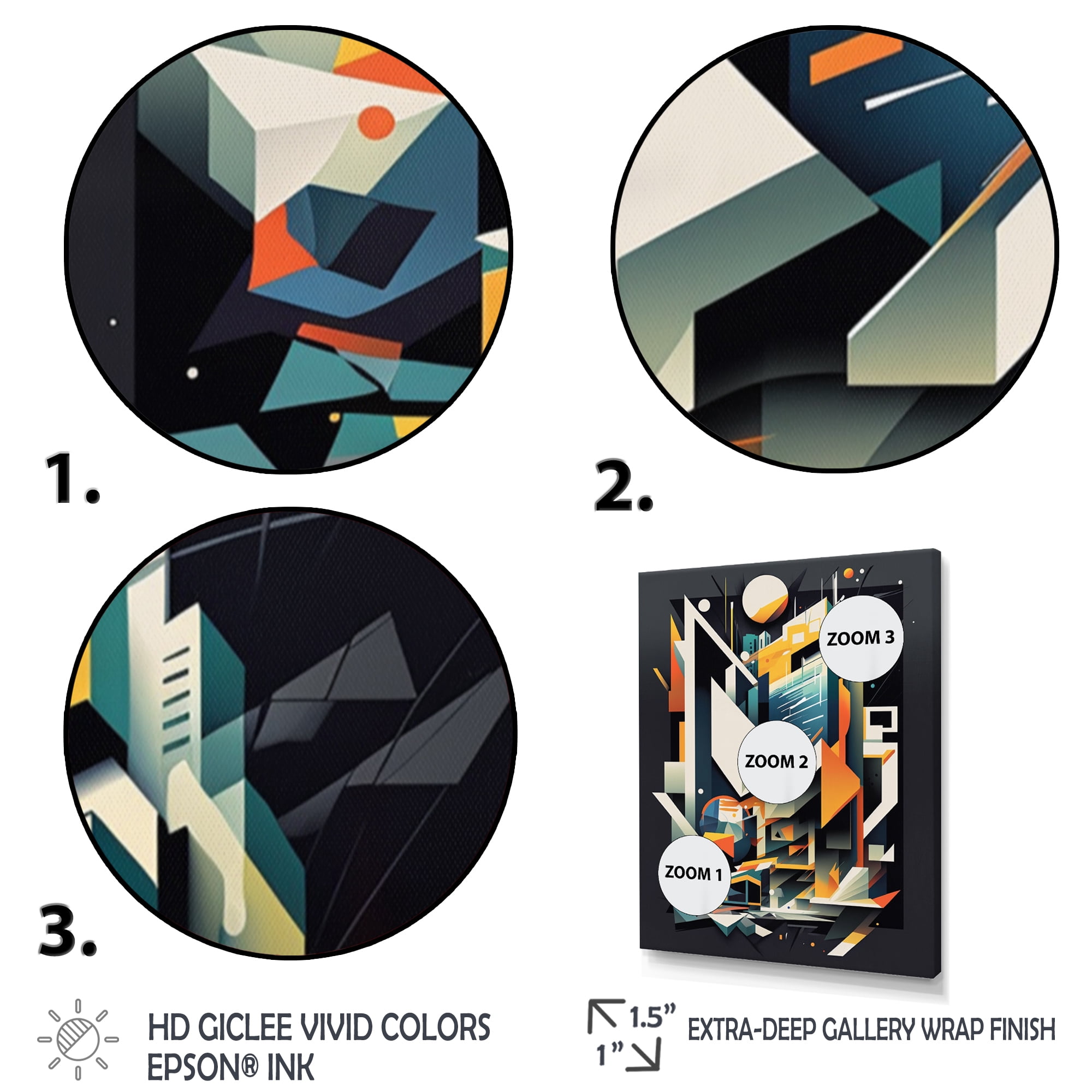 Designart Geometric Graffiti II Canvas Wall Art