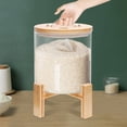thumbnail image 3 of Clear Glass Rice Dispenser with Stand Storage Container Cereal Storage Dry Food Dispenser, 3 of 13