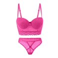 thumbnail image 1 of Coordinado Interior Secret Treasures para Mujer, de Encaje Diseño Animal Print Fucsia Talla 38C, 1 of 4