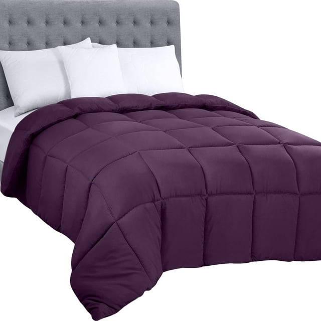 Ropa de cama Edredon Utopia, tamaño queen, plumón, alternativa, color ciruela