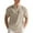 Khaki, variant on New Mens Short Sleeve T Shirts Solid Color Stand Up Collar Shirt Summer Trendy Breathable Loose Youth Basic Cotton Top Male Cotton And Linen Casual Shirts White M