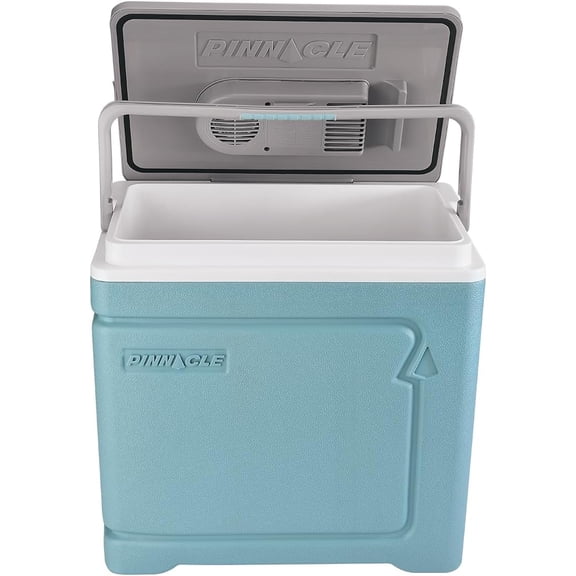 Pinnacle Thermoware 30 L Electric Portable Coolbox 12V Travel Cooler with Adapter – Blue