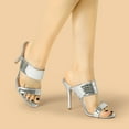 thumbnail image 2 of BLISSFUL STEP Women's Open Toe Stiletto Slide Heeled Sandals, 2 of 3