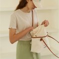 thumbnail image 4 of Bolso de mano coreano para mujer, bolso de lona con cordón y letras, bolsos de hombro (marrón) Likrtyny Para estrenar, 4 of 9