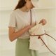thumbnail image 4 of Bolso de mano coreano para mujer, bolso de lona con cordón y letras, bolsos de hombro (marrón) Likrtyny Para estrenar, 4 of 9