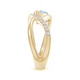 thumbnail image 3 of ANGARA Natural Criss Cross Pear Shaped Aquamarine Ring with Diamond Accents in 14K Yellow Gold for Women (Size-7x5mm) | March Birthstone, Anniversary, Jewelry Gift for Women | Natural Aquamarine Ring, 3 of 9