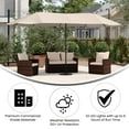 thumbnail image 3 of Emma + Oliver 15 FT Weather and Water-Resistant Triple Head Patio Umbrella with Easy Lift Crank Function in Tan, 3 of 8