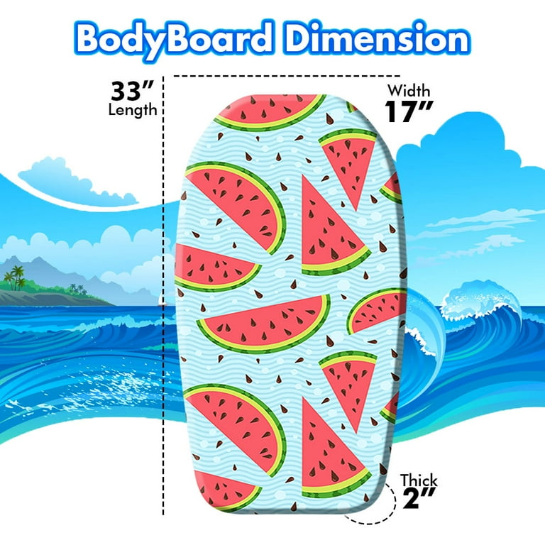 PMU 33 Inch Watermelon Printed Bodyboard - Lightweight Wrist PMU 33 Inch Watermelon Printed Bodyboard - Lightweight Wrist