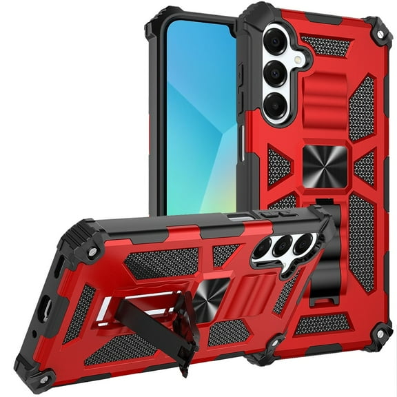 For Samsung A16 5G Machine Design Hybrid with Kickstand - Red