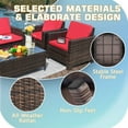 thumbnail image 5 of LACOO 4-Piece Brown Wicker Outdoor Patio Conversation Set with Red Cushions, 5 of 7