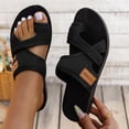 thumbnail image 3 of Women's Mesh Toe Ring Platform Sandals Breathable Non Slip Walking Flip Flops Lightweight Beach Slide Black Size 7.5, 3 of 6