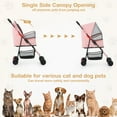 thumbnail image 7 of ZOOLIKE Pet Stroller for Cats and Dogs, 4-Wheeled Foldable Travel Carrier with Storage Basket, Pink, 7 of 7