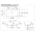 thumbnail image 2 of Kingston Brass KRTRS7035266K7 70-Inch Solid Surface Oval Double Ended Freestanding Tub with Faucet Combo and Drain in Brushed Brass, 2 of 7
