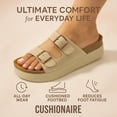 thumbnail image 6 of Cushionaire Plane Comfortable Platform Womens Sandals with Double Buckle Straps and Genuine Suede Cushioned Footbed, Wide Widths Available, 6 of 15