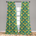 thumbnail image 4 of Ambesonne Fruits Curtains, Kiwi Pineapple and Citrus, Pair of 28"x63", Pale Orange Mustard, 4 of 4