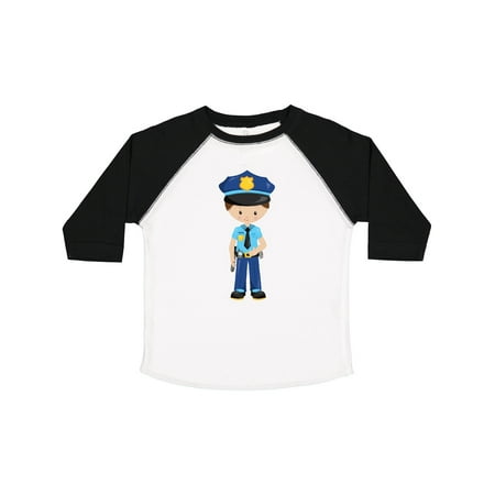 

Inktastic Policeman Police Officer Cop Brown Hair Gift Toddler Boy Girl T-Shirt