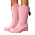thumbnail image 2 of FRSASU Women's Mid Calf Rain Boots Waterproof Gardening Boots Lightweight Portable Garden Shoes Pink, 2 of 7