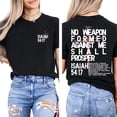 thumbnail image 3 of Nothing Formed Against Me Double Sided T-Shirt – Christian Faith Graphic Tee, Inspirational Unisex Religious Shirt, 3 of 6