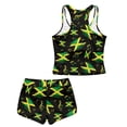thumbnail image 5 of Xoenoiee Jamaica Flag Music Note Print Tankini Swimsuits for Girls Kids, Modest Swimsuit Bathing Suit Two Piece Blouson Tankini with Sports Top and Boyshorts, 14-15 Years, 5 of 7