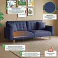 thumbnail image 3 of Sofá Cama Makora Maxim Azul Lino 3 Posiciones con Soft Foam Reclinable, 3 of 10