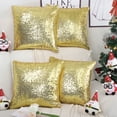 thumbnail image 2 of REGALWOVEN 4 Pcs Sequin Throw Pillow Covers, Decorative Cushion Covers for Sofa Car Seat, 18"x18" Gold, 2 of 7