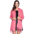 thumbnail image 1 of Solid Color Scarf For Women, Ladies Shawl Warm Scarf Cloth Stole (Pink), 1 of 7
