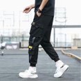 thumbnail image 4 of Pantalones deportivos para mujer, con bolsillo y cordón, corte informal, transpirables, puños cónicos, para fiesta, color negro, XL, 4 of 12