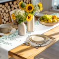 thumbnail image 4 of Vintage Sunflowers Round 13 Inch Placemats Set of 6, Spring Summer Retro Bees Yellow Floral HeatResistant Non Slip Place Mats for Dining Table, Wipeable Braided Kitchen Table Mats for Housewarming, 4 of 9