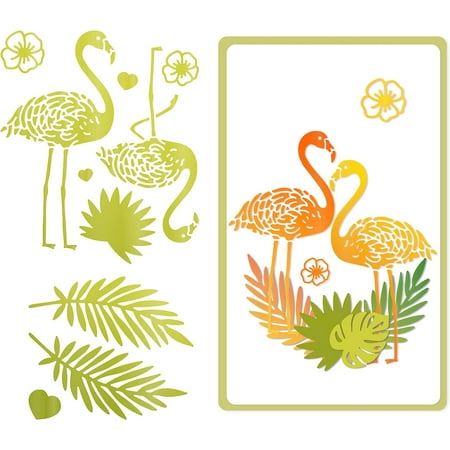 10Pcs Flamingo Hot Foil Plate for DIY Foil Paper Flower and Monstera DIY Foil Embossing