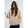 thumbnail image 6 of DEVOPS Women's Pullover Fuzzy Fleece Sweatshirt Oversized Hoodie with Pockets (Large, Khaki), 6 of 6