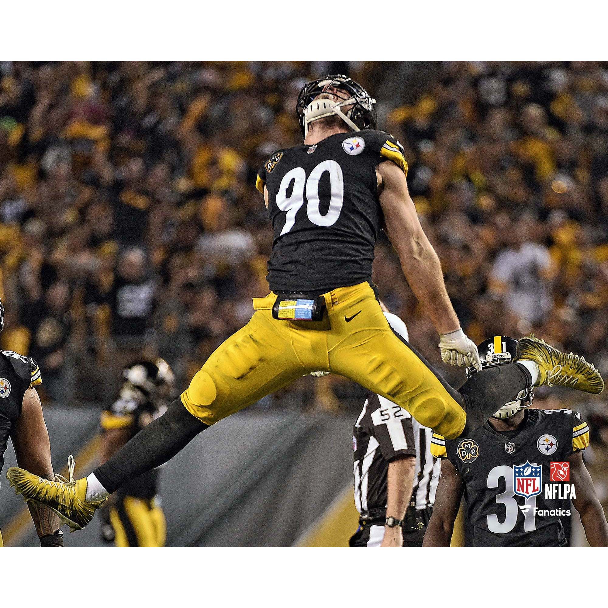 T.j. Watt Pittsburgh Steelers Unsigned Jumping Celebration Photograph