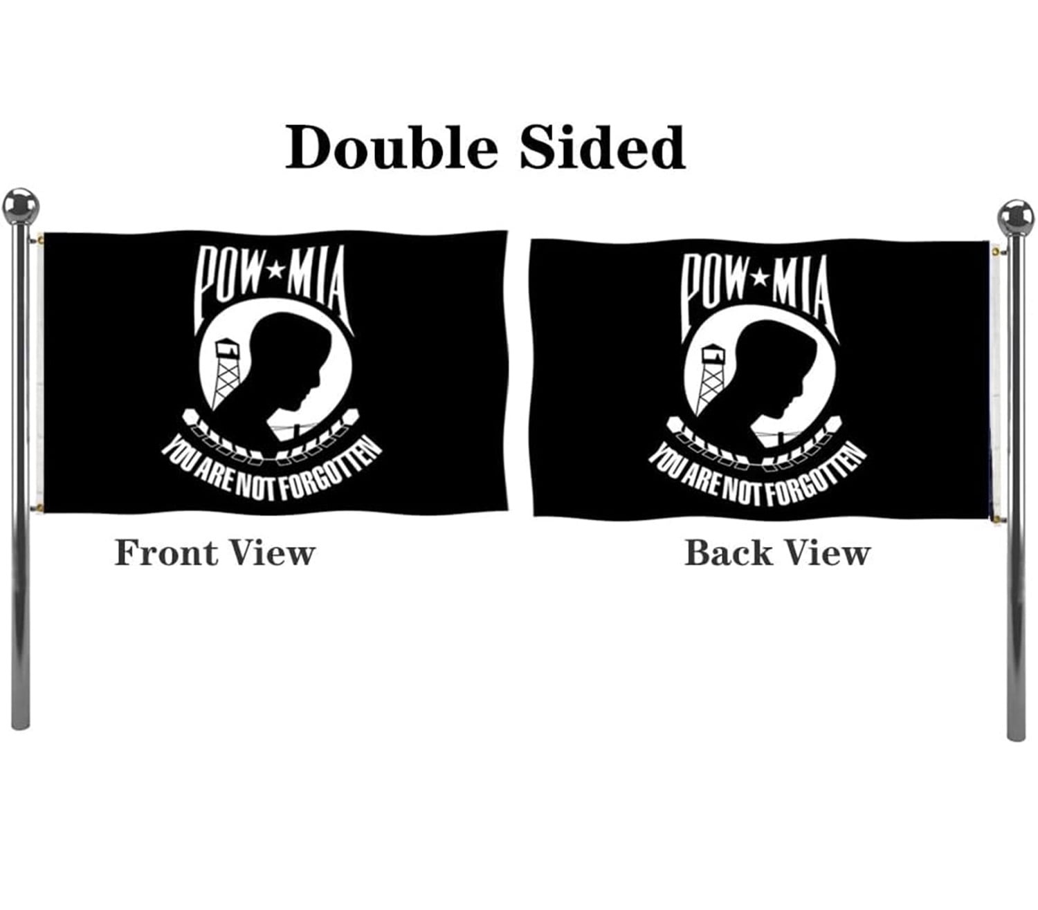 Pow Mia Flag 3x5 FT Double Sided Pow Flags-You Are Not Forgotten Prisoner of War Flag-Memorial Veterans Armed Forces Military Flag Banner with 2 Brass Grommets for Indoor Outdoor