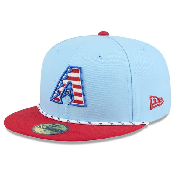 Men's New Era Light Blue/Red Arizona Diamondbacks 2025 Fourth of July 59FIFTY Fitted Hat
