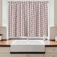thumbnail image 2 of Ambesonne Abstract Kitchen Curtains, Grungy Calligraphic Xoxo, 55"x45", Ruby Black White, 2 of 3