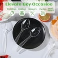 thumbnail image 3 of Clear Plastic Spoons Heavy Duty Plastic Silverware Plastic Cutlery Transparent Disposable Spoons Plastic Utensils Set Disposable Silverware for Table Home Office Outdoor Picnics, 3 of 8