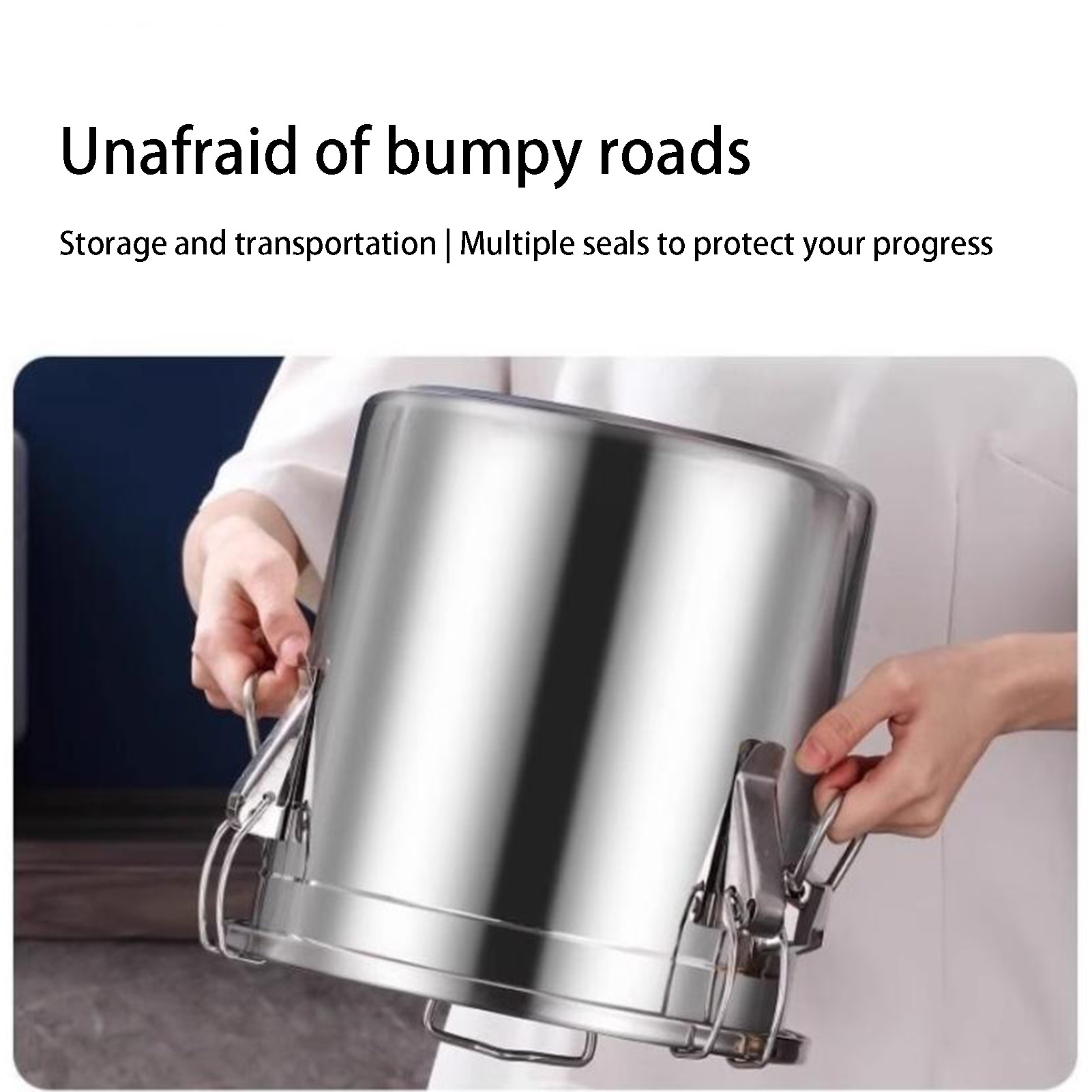 Stainless Steel Airtight Bucket, with Airtight Lid, Restaurant Large-capacity Flour Bucket,Grain Storage Container for Rice, Flour and Cereals