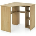 thumbnail image 2 of Yardi Yard Corner Computer Desk Triangle Home Office Desk with Adjustable Shelf and Arc-Shaped Profile-Natural, Computer Desk, Gaming Computer Desks for Study,Working,Writing, 2 of 7