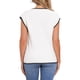 thumbnail image 3 of INSPIRAR CHIC Chaleco de Mujer Cuello en V Uniforme Escolar Sin Mangas Suéter de Punto Color Contrastante M Blanco, 3 of 6
