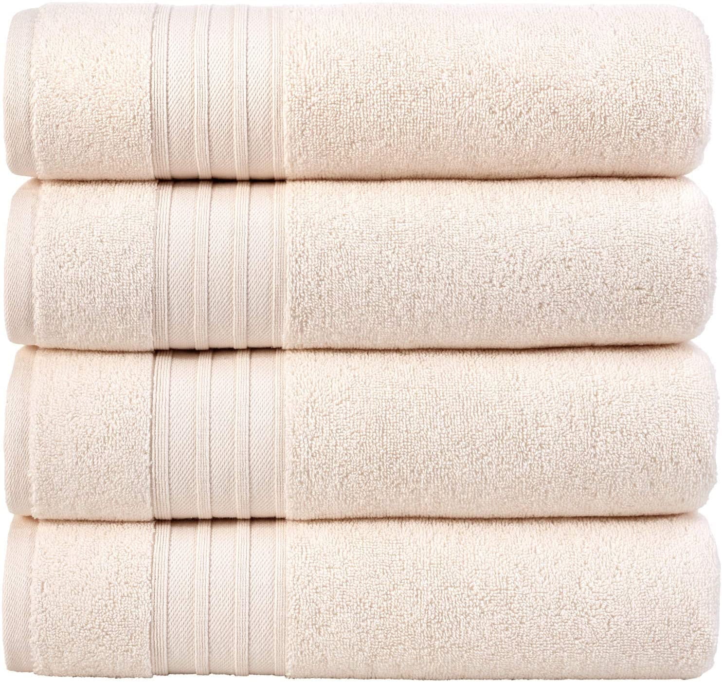 Hammam Linen Bath Towels 4 Piece Set Sea Salt Soft Fluffy, Absorbent ...