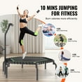 thumbnail image 5 of KFFKFF Compact Trampoline, 54.5 Inch Workout Bouncer, Supports up to 450 lbs, Exercise Trampoline, Steady & Silent,Mini Trampoline with 3-Tier Height Adjustable Foam Grip,Suitable for Adult Fitness, 5 of 9